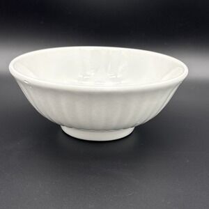 Vintage La Primula Italy White Ceramic Fluted Serving/Mixing Bowl 8.5" Ribbed